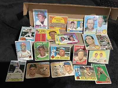 800 Box 1950’s 1960’s 1970’s Lesser Condition Baseball Lot Stars Look Ed Mathews • $89.99