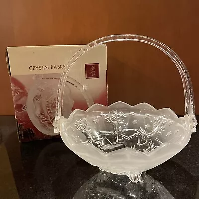 Mikasa Crystal Bowl Christmas Classic Basket Santa 🎅 Sleigh Reindeer 7  In Box • $16.50