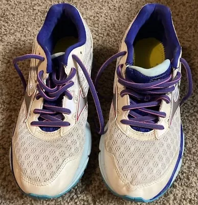 Mizuno Wave Inspire 12 Running Shoes Womens Size 8 White/Blue Purp  J1GD164405 • $12.21