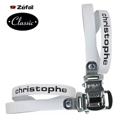 Zefal White Leather Pair Toe Straps Christophe Pedal Bike Vintage L'eroica Shoes • $20.79