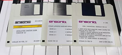 Ensoniq Mirage 3 Disk Set - FMT2 | MASOS V2 | OS V3.2 - FAST Shipping • $24