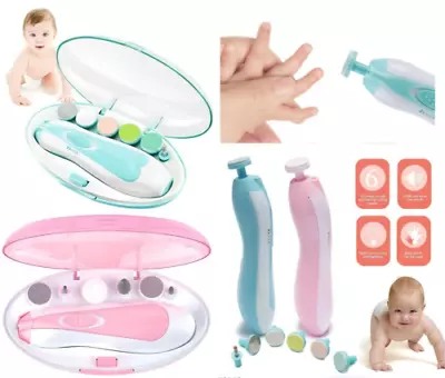 Electric Baby Nail File Kit Clippers Trimmer Toddler Toes Trim Nails Polish Care • £6.89