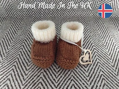 £3.90 • Buy New Knitted Uggish Style Baby Booties Super Cute READY GIFT WRAPPED 0-3 Month 💕