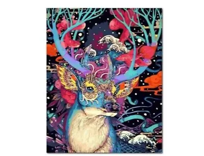 DIY Paint By Numbers Fish In Deer Oil Painting Gift Kits Pre-Printed Canvas Art • £7.95