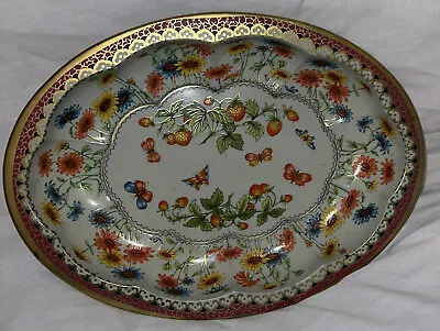 Vintage Daher Decorated Ware Butterfly And Berry Platter Made In England • $18