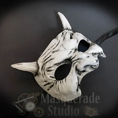 Mens Goblin Half Face Halloween Costume Party Masquerade Ball Mask [Black/White] • $19.95