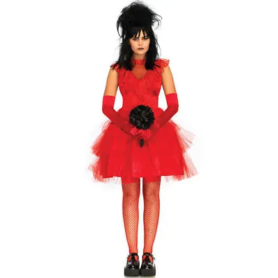 UK Cosplay Movie Beetle Juice Lydia Red Wedding Dress Costume Halloween 2023 • £15.76