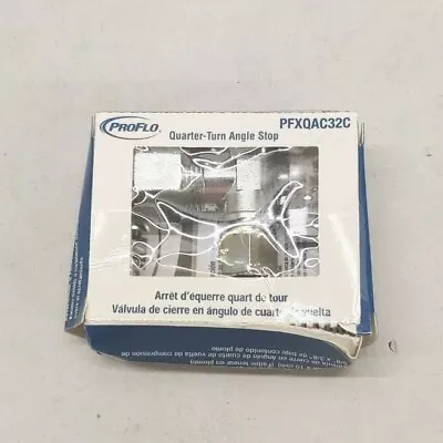 *Lot Of 2* PROFLO PFXQAC32C Low-Lead Compliant Quarter-Turn Angle Stop Box Dam. • $15.63