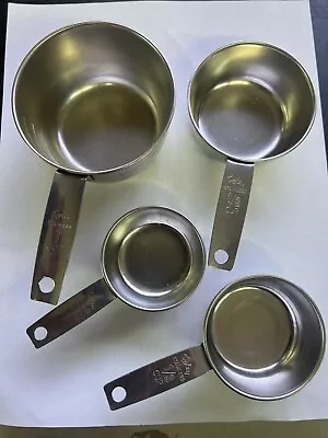 Vintage Set Of 4 Foley Measuring Cups Stainless 1 Cup 1/2 1/3 1/4  • $19.99