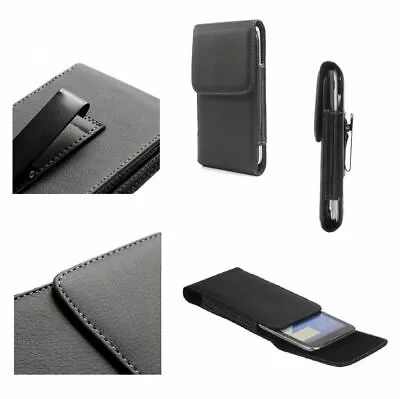 For ZTE Grand X Max Z787 Case Metal Belt Clip Synthetic Leather Vertical Pre... • £16.74