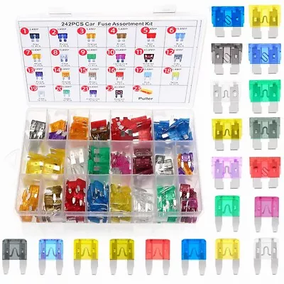 240pcs Car Automotive Medium Standard Fuses Auto Blade Fuse Assortment Kit APM • $8.39