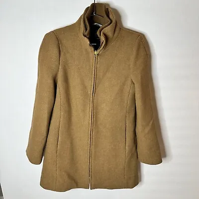 J.Crew Lodge Italian Wool Camel Heather Acorn Zip Up Coat H1207 Size 2 NWT • $199