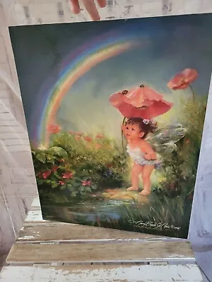 Mary Baxter St Clair Under The Rainbow Fairy Painting Art Sparkle Signed RARE • $575.75