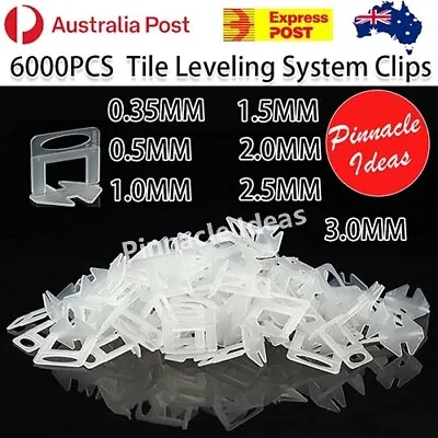 6000x Tile Leveling System Spacer Clips Tool Tiling Floor Wall 1.0mm 1.5mm 2.0mm • $184.99