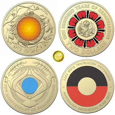 UNC Aus $2 Two Dollar Coin  Set Honeybee Peacekeeping Repatriation Aboriginal • $33.99