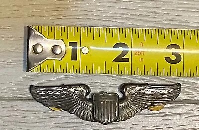 Vintage Us Army Military Air Force Sterling Silver Pilot Wings Pin Broach • $49.99