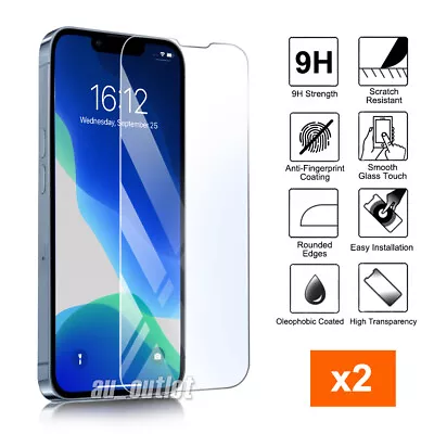 $4.29 • Buy 2x For IPhone 14 13 12 11 Pro XS Max XR SE 8 7 Tempered Glass Screen Protector