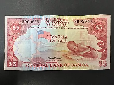Samoa $5 / Five Tālā Vintage 1985 Banknote LOT: 2804-865 • £0.99