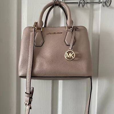 Michael Kors Women Camille S  Satchel Crossbody Shoulder Bag Pink Leather Defect • $49.99