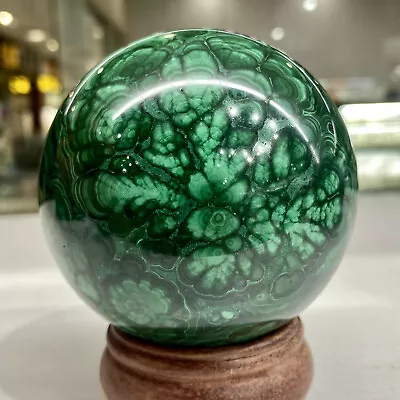 2.35LB Rare Natural Malachite Quartz Hand Carved Sphere Crystal Healing • $56