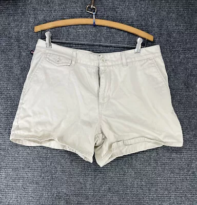 Ralph Lauren Polo Shorts Womens 12 White Cotton Chino Sailing Flat Front Casual • £14.47