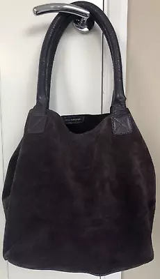 Autograph M&S Purple Pure 100% Soft Suede Leather Slouchy Shoulder Bag & Purse • £20