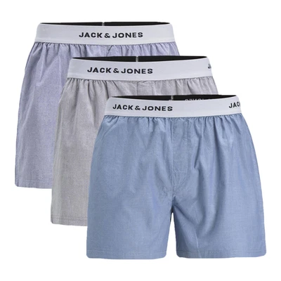 £9.99 • Buy Jack & Jones Mens Boxers Kyle 3 Pack Woven Trunks Regular Rise Fit Soft Comfort
