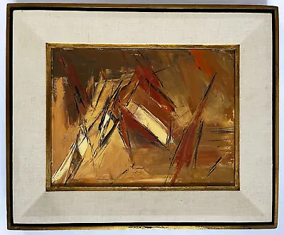 Abstract Mid Century Modernist Framed Desert Landscape Painting 'indian Village' • $399.99