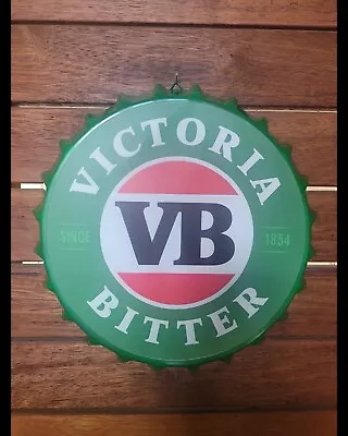 Mancave VB Victoria Bitter Bottle Cap Sign 35cm • $30