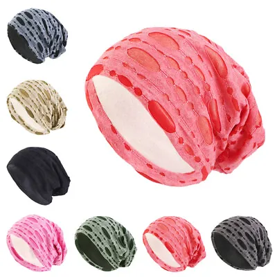 Women Men Slouch Baggy Cancer Chemo Hat Beanie Scarf Turban Head Wrap Cap Hat • $5.59