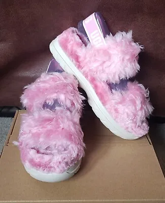 Nib! Ugg Fluff Sugar Casual Shoe Sandal Slpper Pink Women Size Us 9 • $55