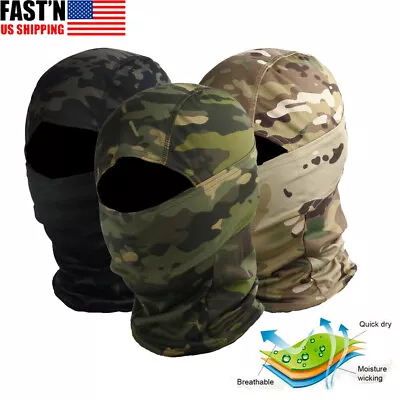 Tactical Camo Military Balaclava Full Face Mask Hood Helmet Liner Gear Hat US • $0.99