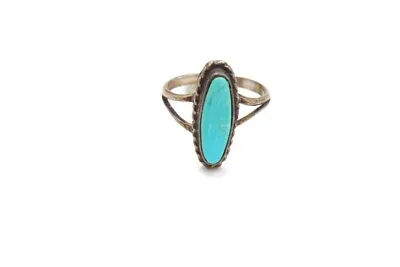 Vintage Native American Navajo Sterling Silver Turquoise Ring Size 5.75 G1 • $21.24