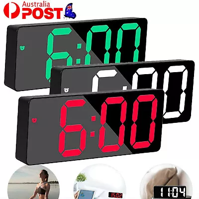 Digital Bedside LED Snooze Alarm Clock Time Temperature Day/Night Desktop Clocks • $18.86