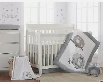 New Levtex Baby Homethreads 3pc Owl Treehouse Crib Set Quilt Sheet Dust Ruffle • $62.99