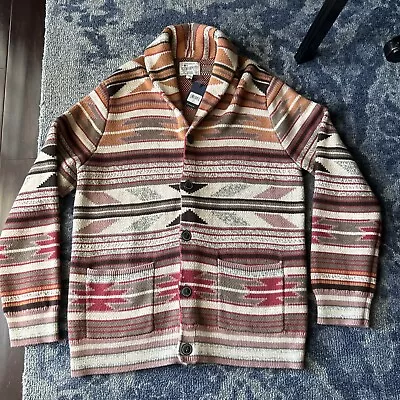 Lucky Brand Mens Cardigan Southwestern Aztec Sweater Large New NWT $129.00 • $64.99