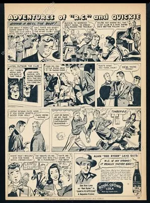 1946 RC R.C. Royal Crown Cola Dive Club Thug Fight Comic Strip Vintage Print Ad • $9.99