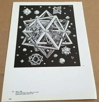 $15 • Buy Chameleons In A Polyhedral Cage Floating Through Space  STARS  M C Escher Print