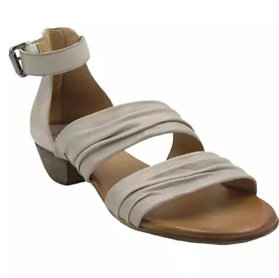 Miz Mooz Leather Heeled Sandals Cassie Ivory Sz 8.5 NWOB • $36.99
