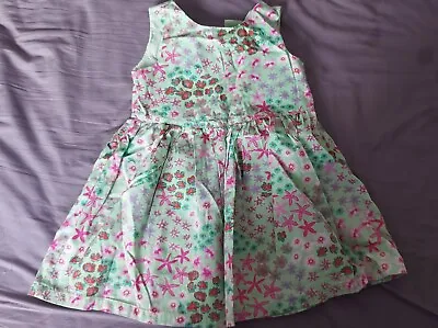 Green Floral Baby Girl Dress 18 - 24 Months • £2.50