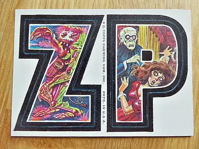 Topps Gum Monster Initials Stickers Letters Z & P Tan Back 1973 • $6.20