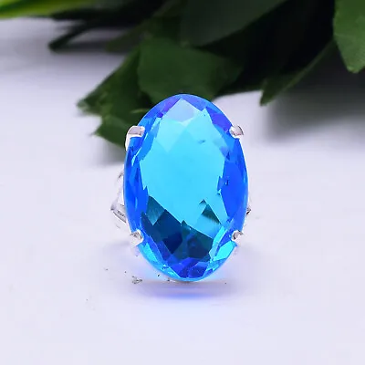 $18.70 • Buy Magnificent Swiss Blue Topaz Gemstone 925 Sterling Silver Handmade Ring All Size