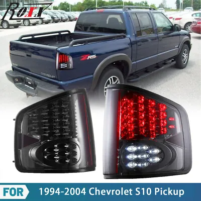 Chrome Smoke LED Tail Lights For 1997-2004 Chevy S10/GMC Sonoma Brake Lamps PAIR • $86.99