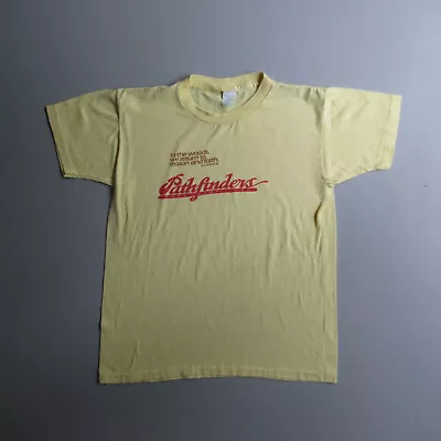 Vintage Yellow Pathfinder Farm Camp T Shirt 1985 90s 50/50 Soft Thin Camping S/M • $20