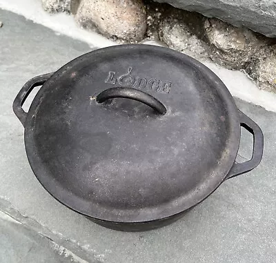 Vintage Lodge 10 1/4 8DOL USA Cast Iron Dutch Oven Pot #8 With Lid USA Made ✅ • $39.99