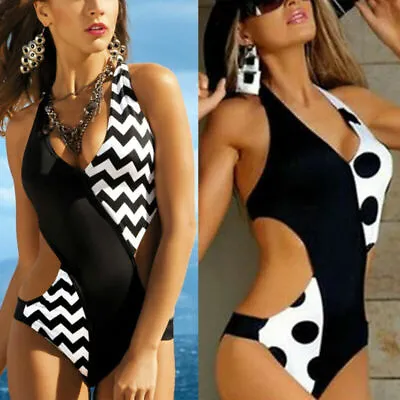 £11.29 • Buy Womens One Piece Monokini Bathing Suit Summer Swimsuit Bikini Push-Up Swimwear