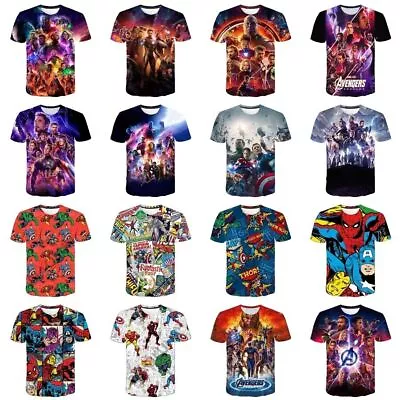 Unisex Adult 3D Marvel Avengers Superhero Casual Short Sleeve T-Shirt  Tee Top • £10.66