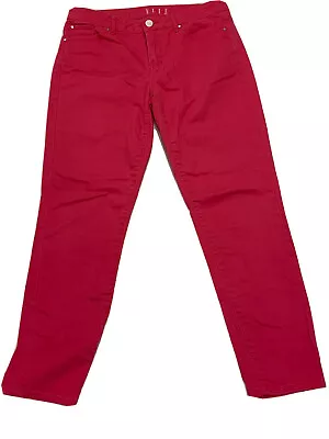 Elle Jeans Women's Size 6 Bright Pink Denim Mid Rise Skinny Leg Jeans 31x28 • $18.39