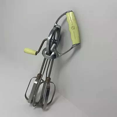 Vintage Yellow Handle Turner Seymour Hand Mixer Offset Handle U.S.A. • $6