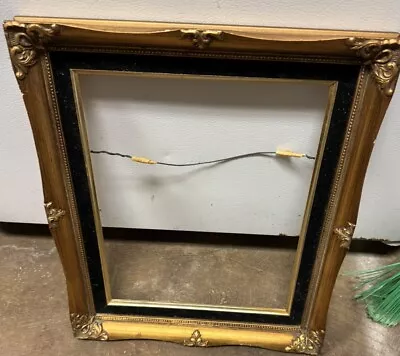 Vtg Victorian Style Wood Gesso Gilded Velvet Painting Picture Frame Fits 11x14 • $47